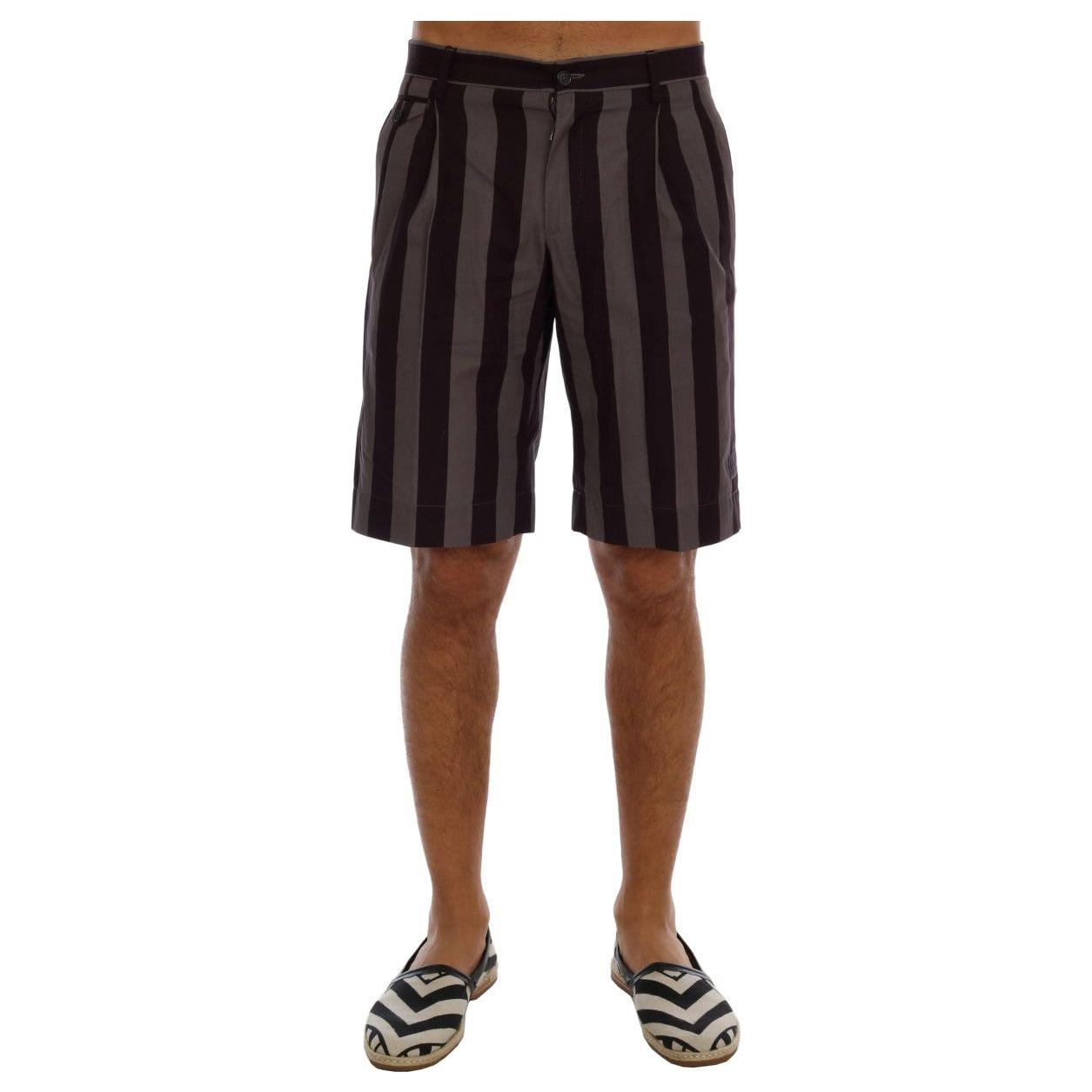 Dolce & Gabbana Casual Striped Cotton Shorts Dolce & Gabbana Dark Slate Gray