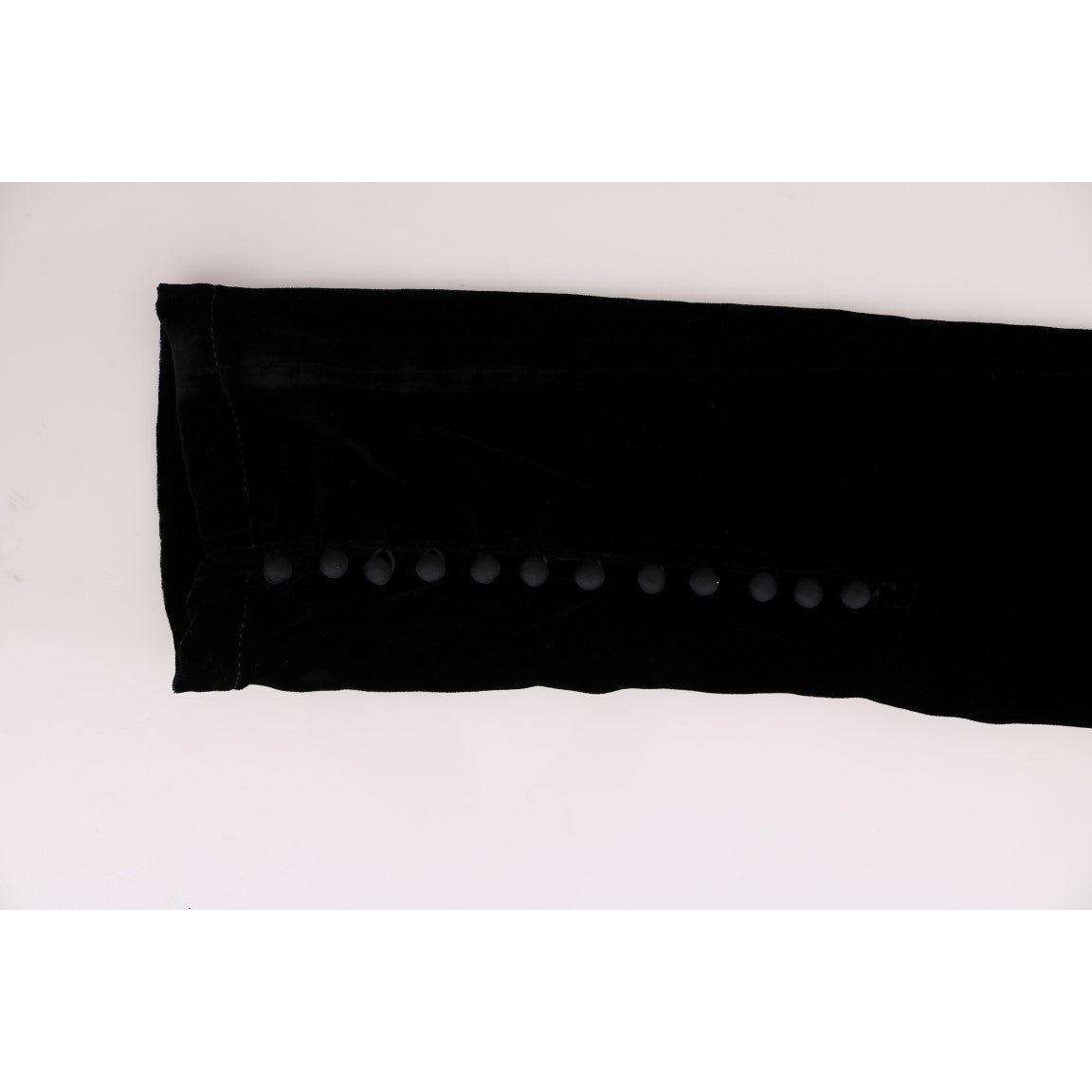 Ermanno Scervino Black Velvet Slim Fit Pants Jeans & Pants