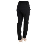 Ermanno Scervino Black Cotton Slim Fit Casual Pants SIG30313-1
