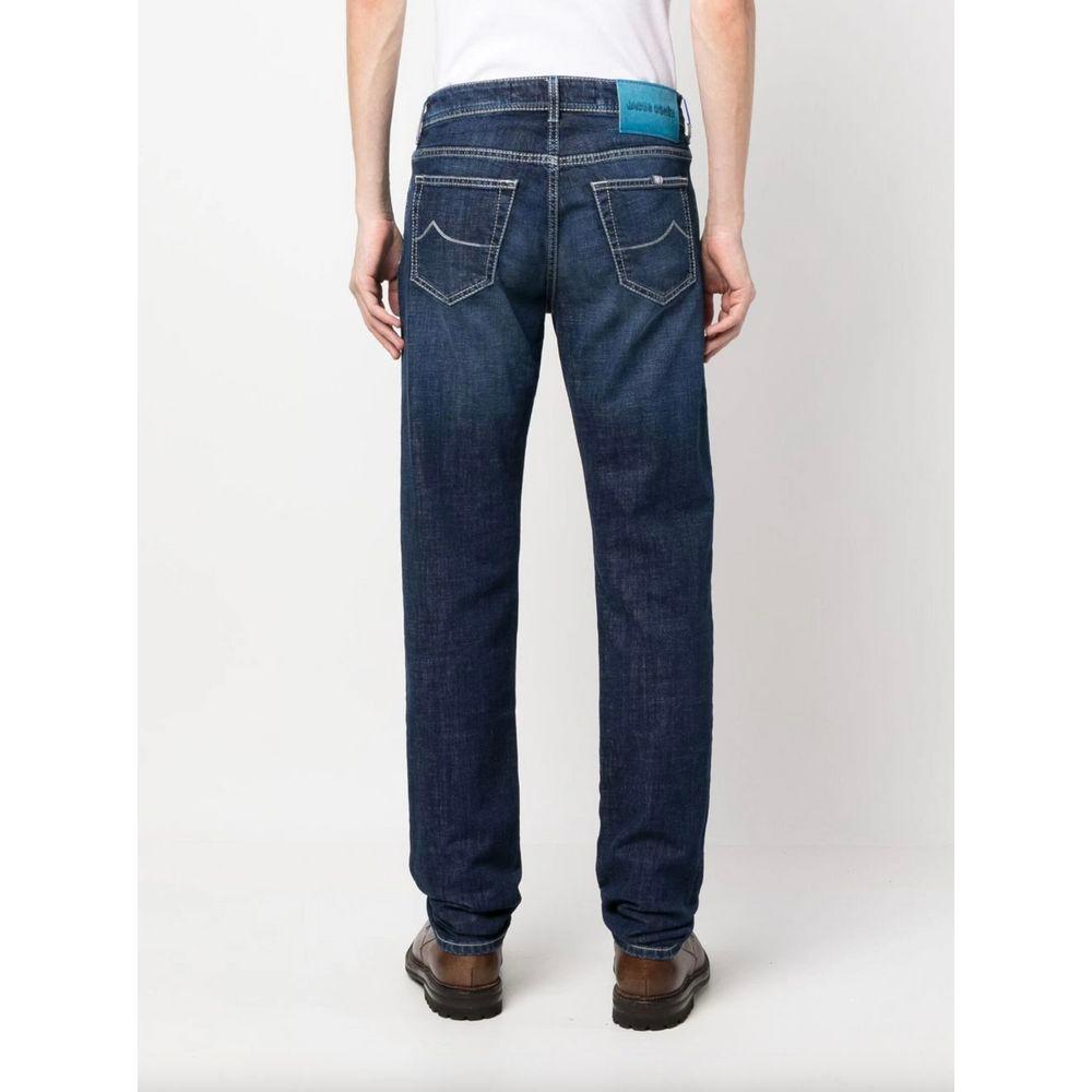 Jacob Cohen Exclusive Indigo Straight Leg Jeans with Bandana Detail Jacob Cohen Dark Slate Gray