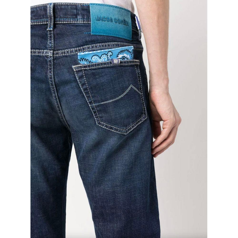 Jacob Cohen Exclusive Indigo Straight Leg Jeans with Bandana Detail Jacob Cohen Dark Slate Gray