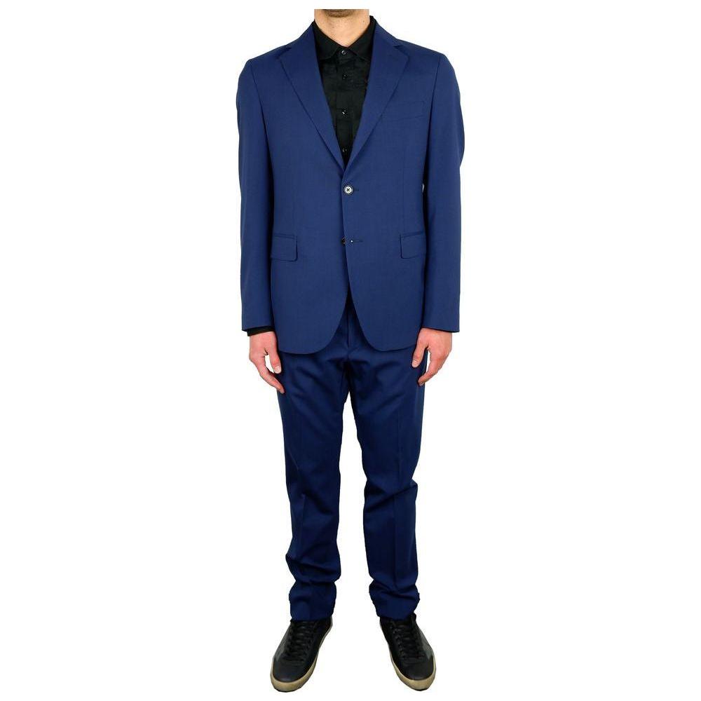 Aquascutum Elegant Blue Wool Blend Two-Piece Suit AQ-9499-IT54 | XXL