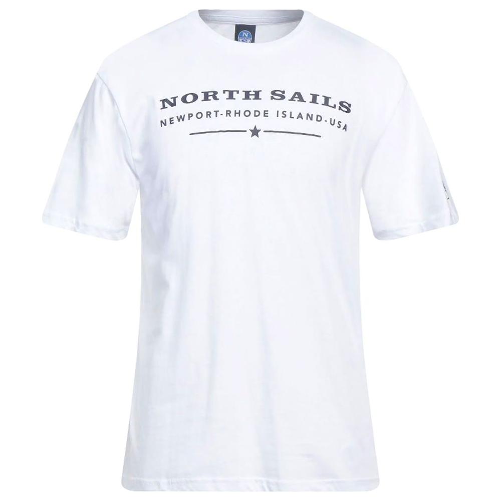 North Sails Elegant White Cotton Tee with Chest Print North Sails White Smoke