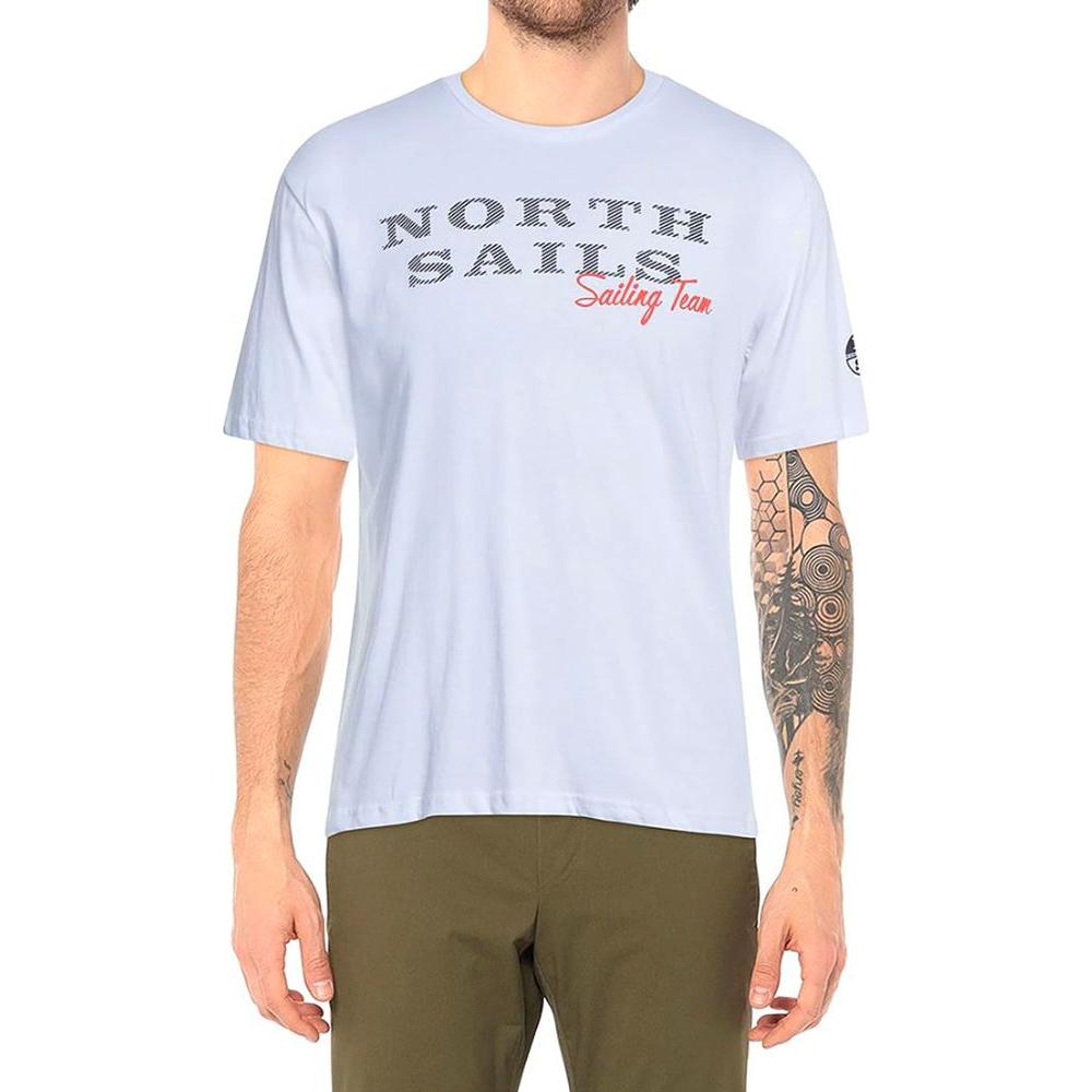 North Sails Pristine White Rubber Logo Tee North Sails Light Gray