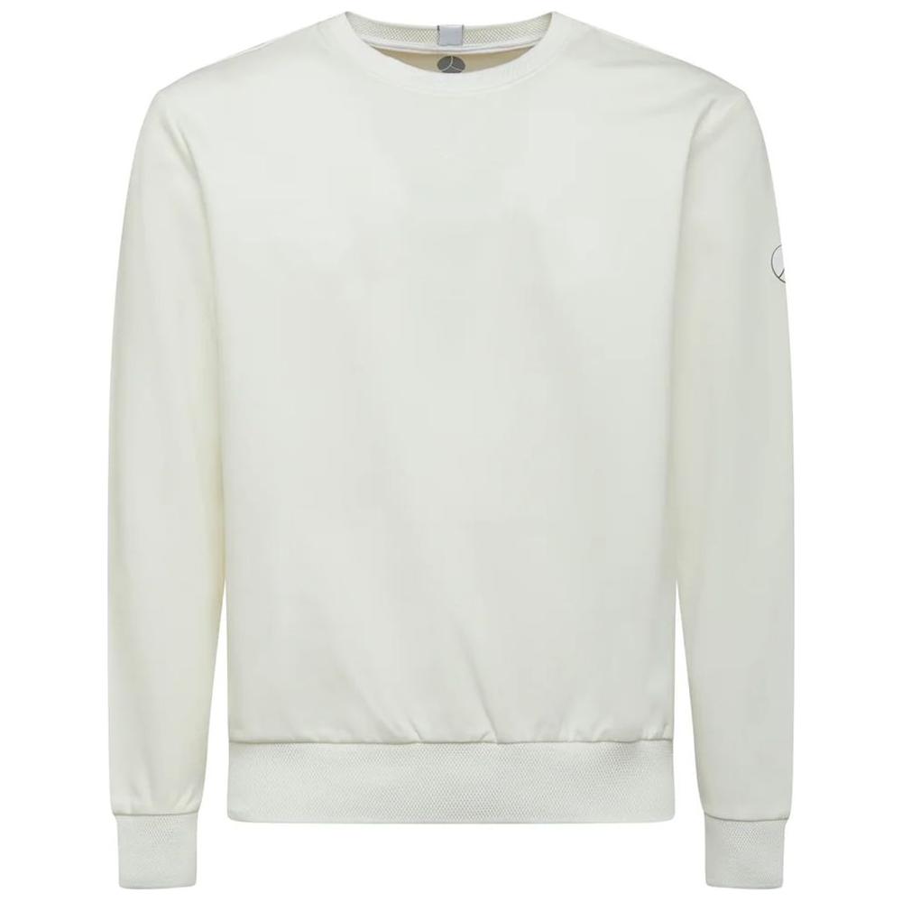 People Of Shibuya Chic White Tech Fabric Crewneck Sweater People Of Shibuya Light Gray