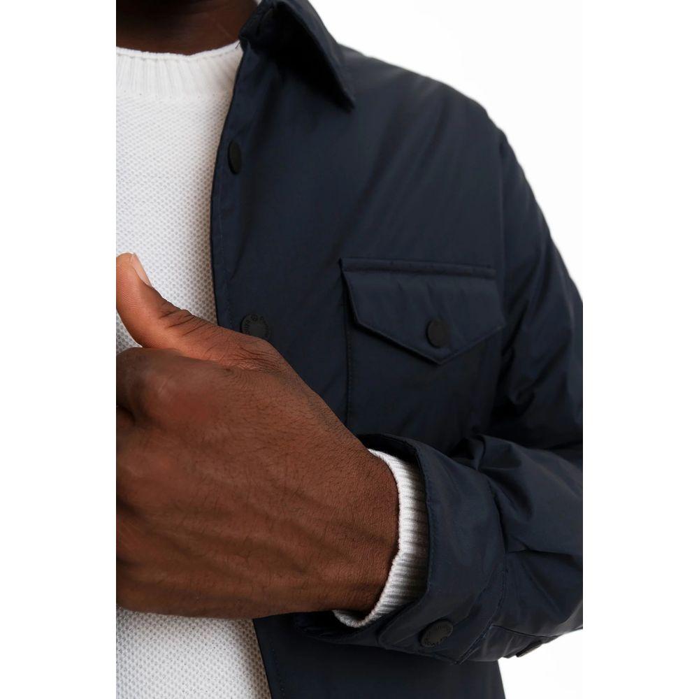 People Of Shibuya Chic Technical Fabric Jacket with Button Closure People Of Shibuya Black