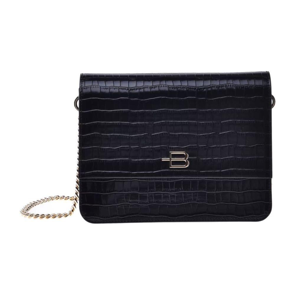 Baldinini Trend Black Calfskin Women Crossbody Bag Baldinini Trend Black