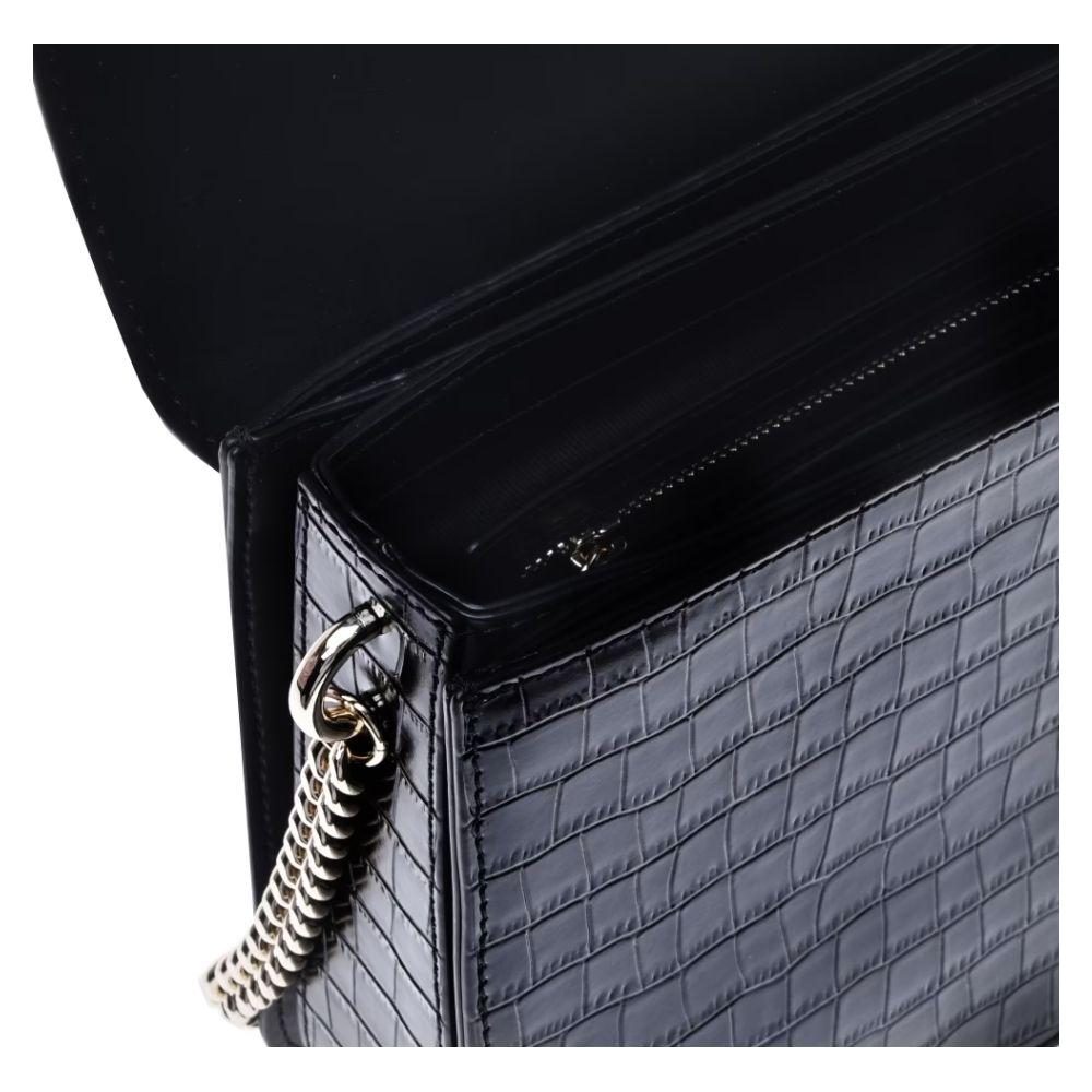 Baldinini Trend Black Calfskin Women Crossbody Bag Baldinini Trend Black