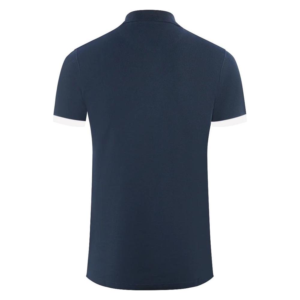 Aquascutum Elegant Cotton Polo with Contrast Logo Emblem Aquascutum Dark Slate Gray