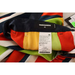 Dsquared² Multicolor Striped Mid Waist Straight Pants Dsquared² Black