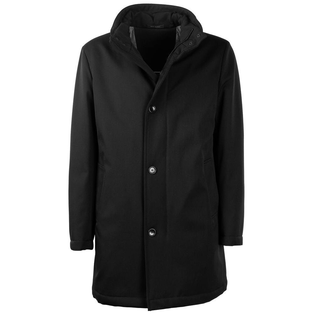 Made in Italy Black Wool Men Jacket Made in Italy Black