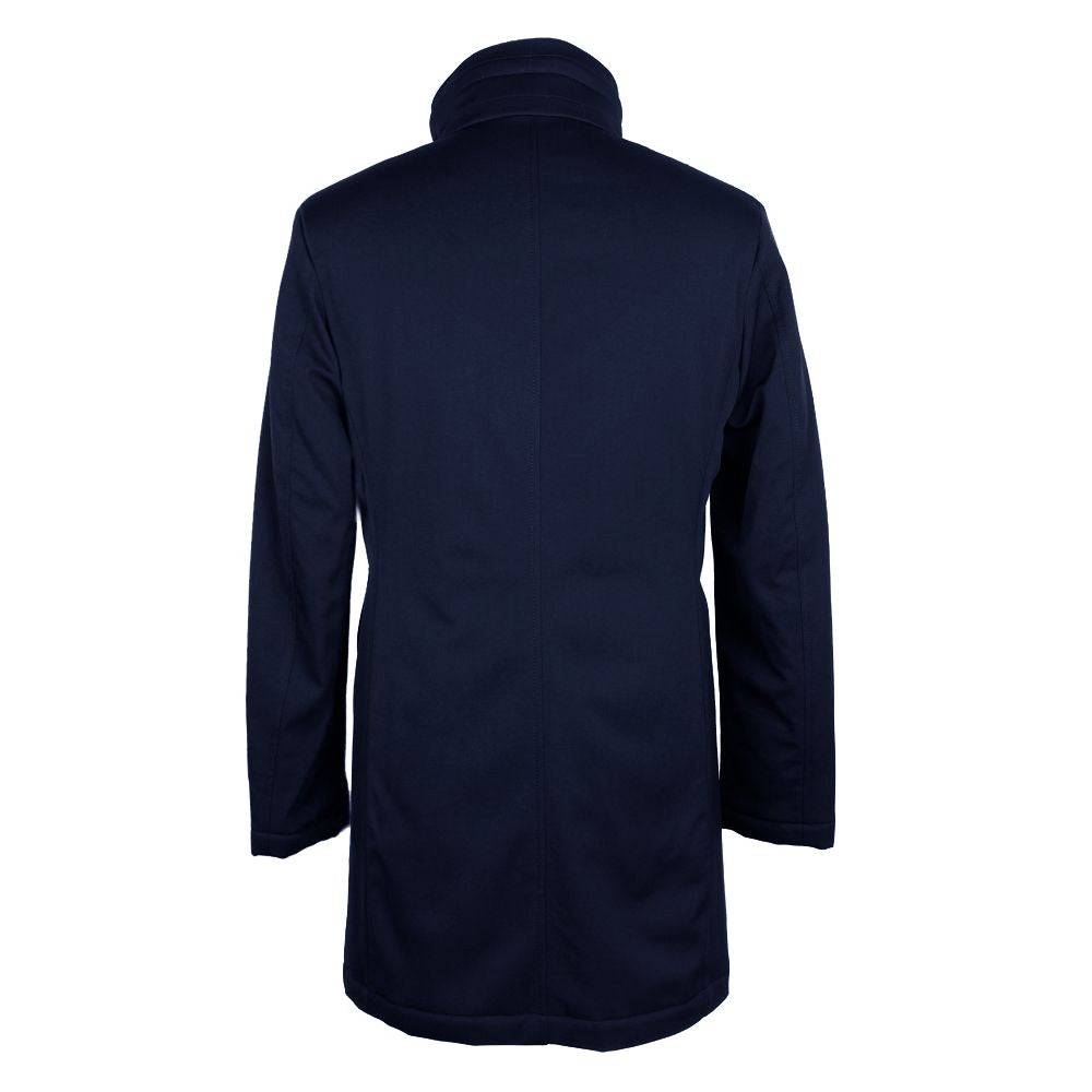 Made in Italy Blue Virgin Wool Men Jacket Made in Italy Black