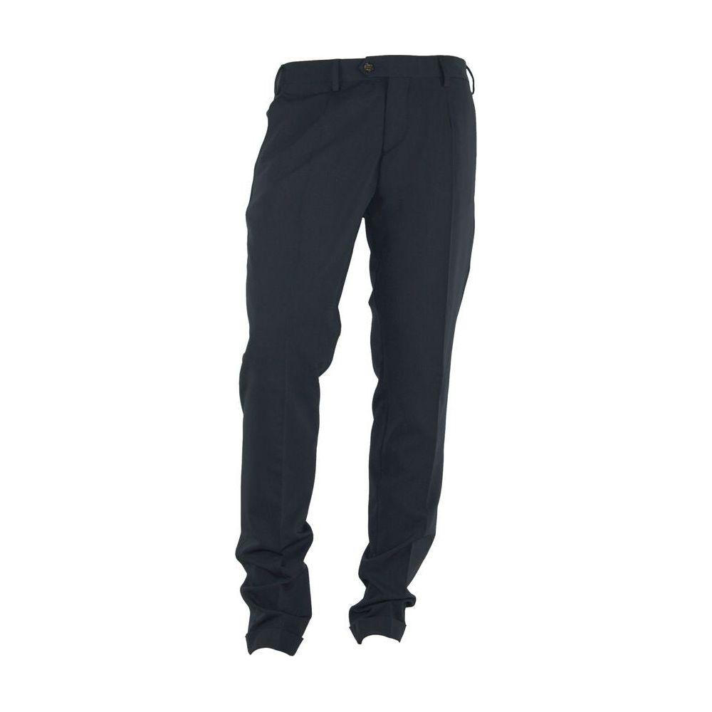 Made in Italy Elegant Black Trousers for the Modern Man MI-3207-IT48 | M
