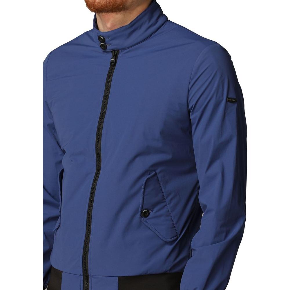 Refrigiwear Elegant Blue Bielastic Bomber Jacket Refrigiwear Dark Slate Blue