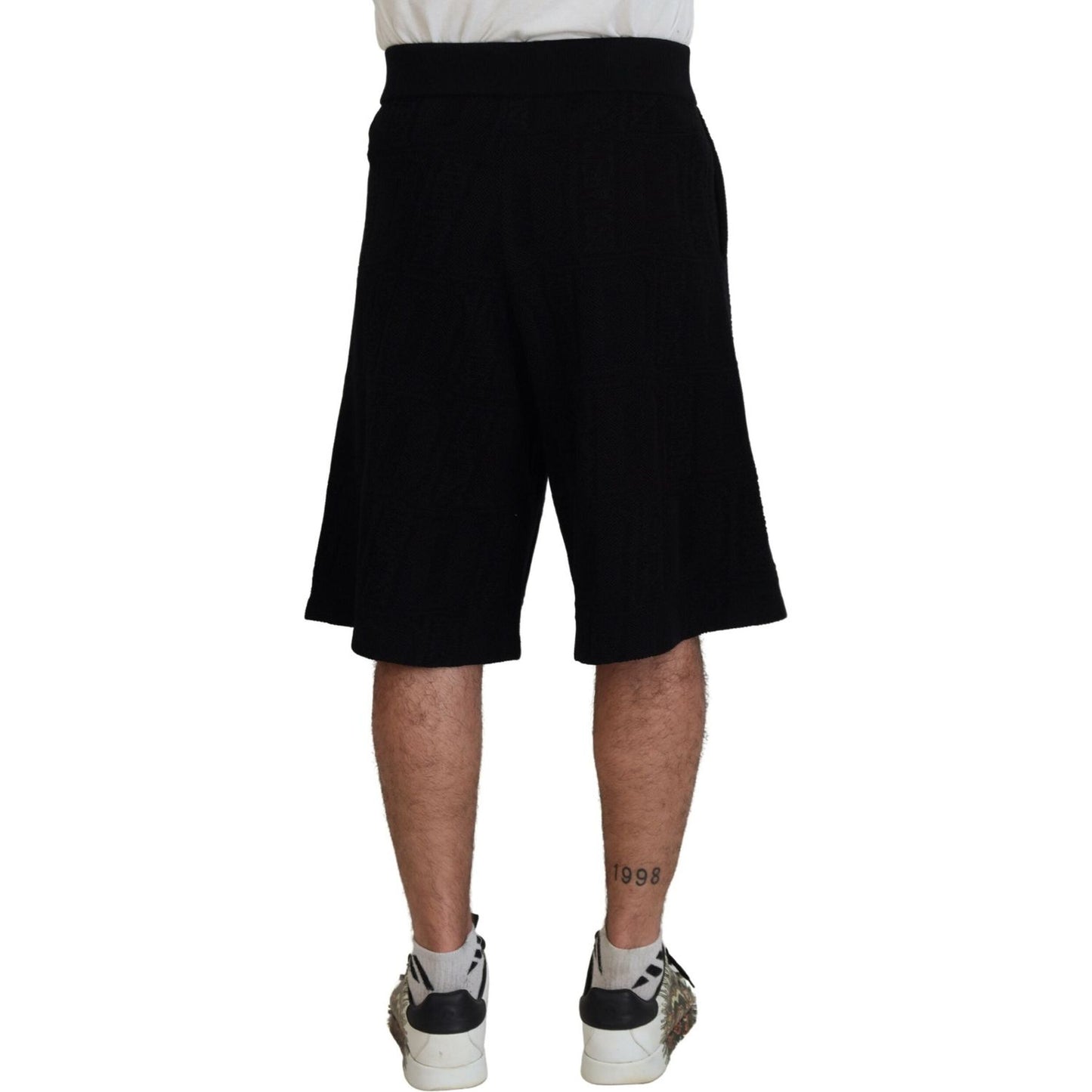 Dsquared² Black Solid Pull On Men Casual Bermuda Shorts Dsquared² Rosy Brown