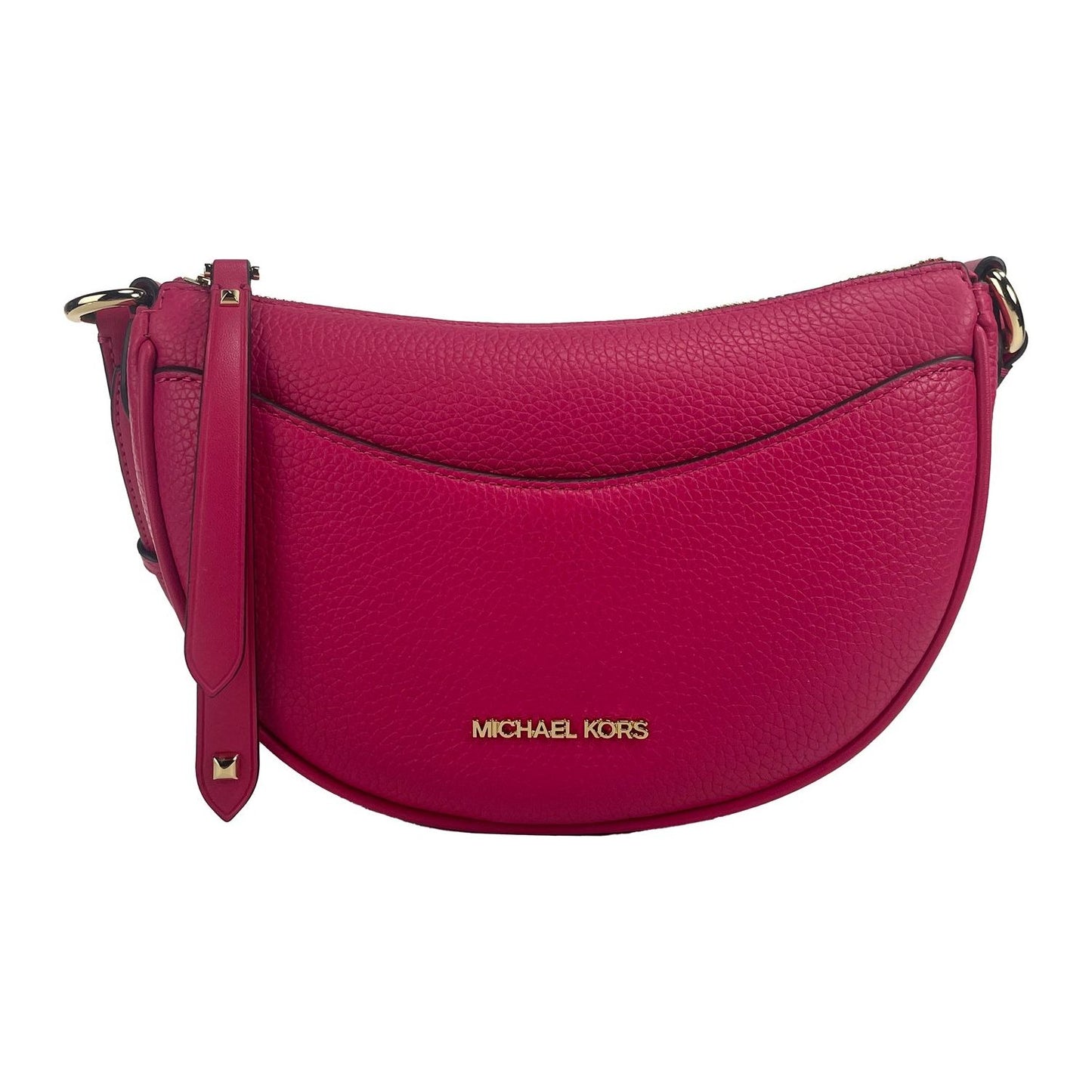 Michael Kors Dover Small Pink Half Moon Crossbody Bag Purse Michael Kors Brown