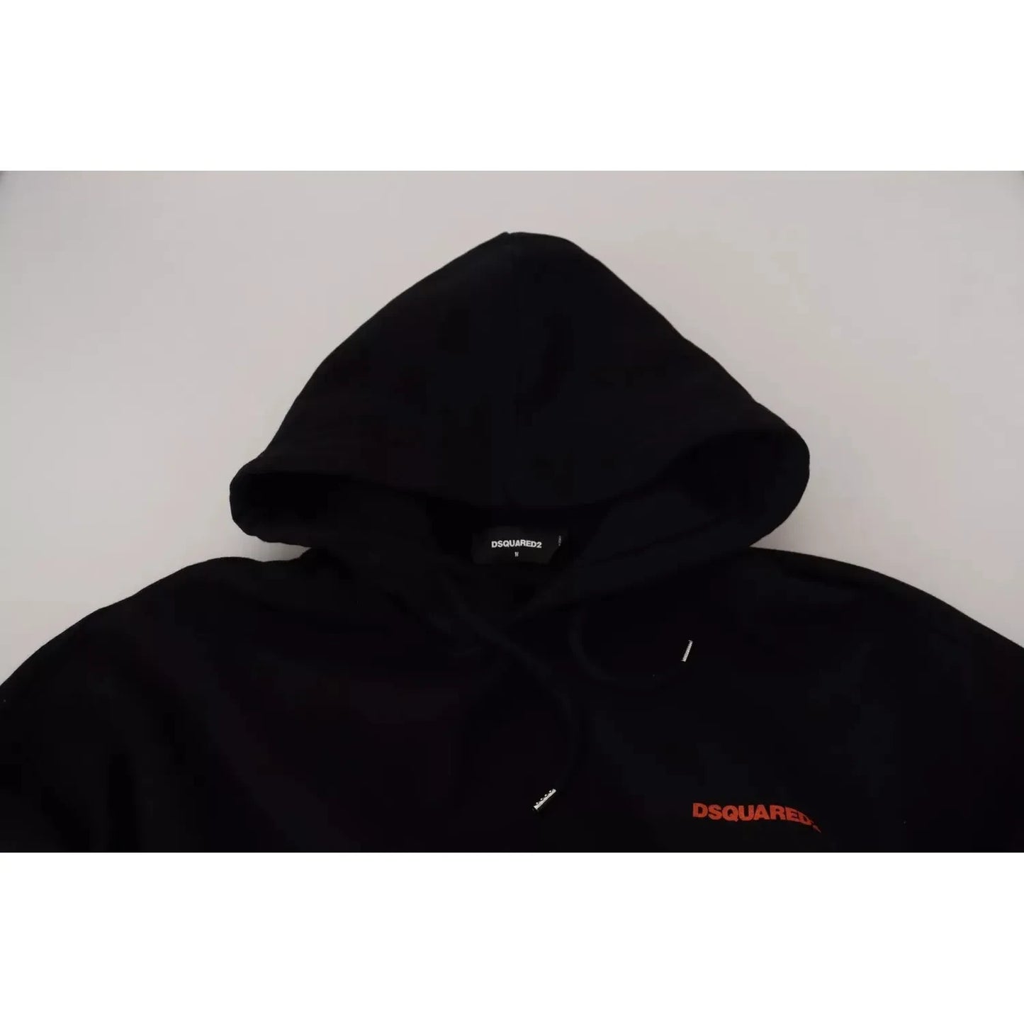 Dsquared² Black Red Cotton Hooded Tie Dye Pullover Sweater