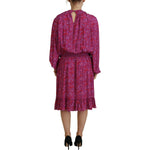 Dsquared² Fuchsia Stars Embellished Long Sleeves Dress DR28841-38