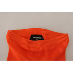 Dsquared² Orange Viscose Mid Waist Slim Fit Bermuda Shorts PAN74534-38