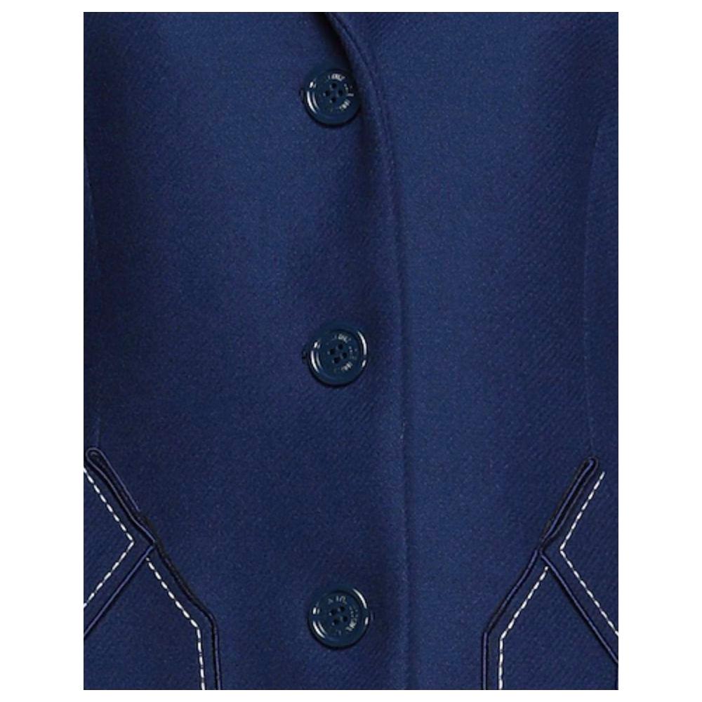 Love Moschino Blue Wool Women Coat Love Moschino Midnight Blue