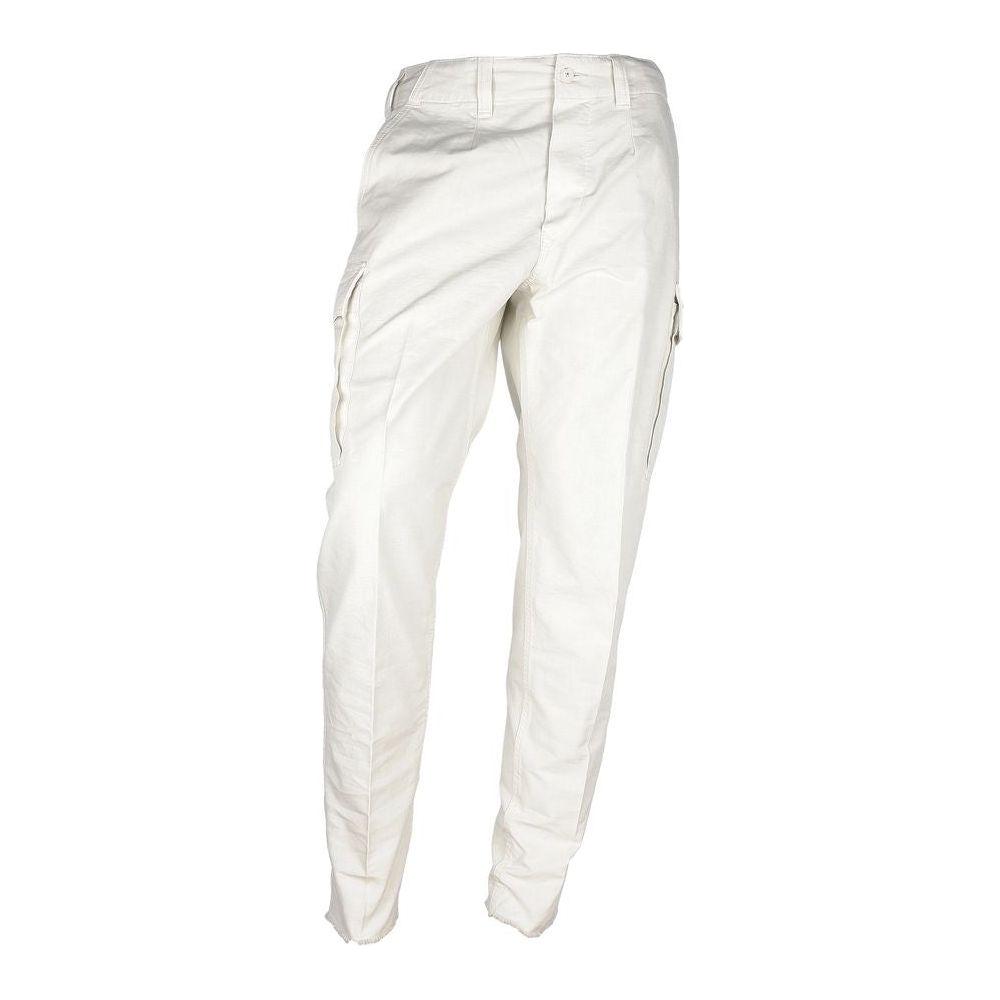 Don The Fuller White Cotton Men's Trouser DO-6935-W36