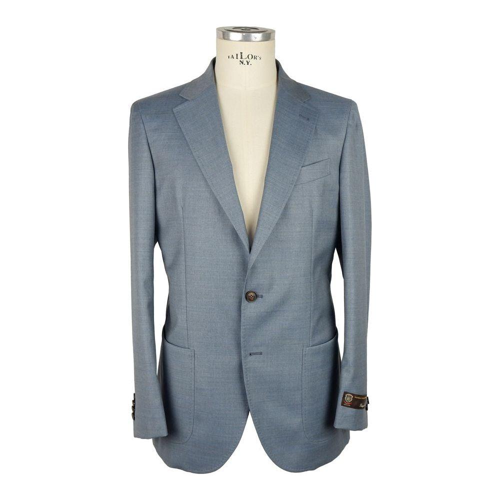 Emilio Romanelli Blue Wool Men's Blazer EM-6591-IT48 | M