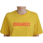 Dsquared² Yellow Logo Print Cotton Crewneck Easy Tee T-shirt TSH83386-38