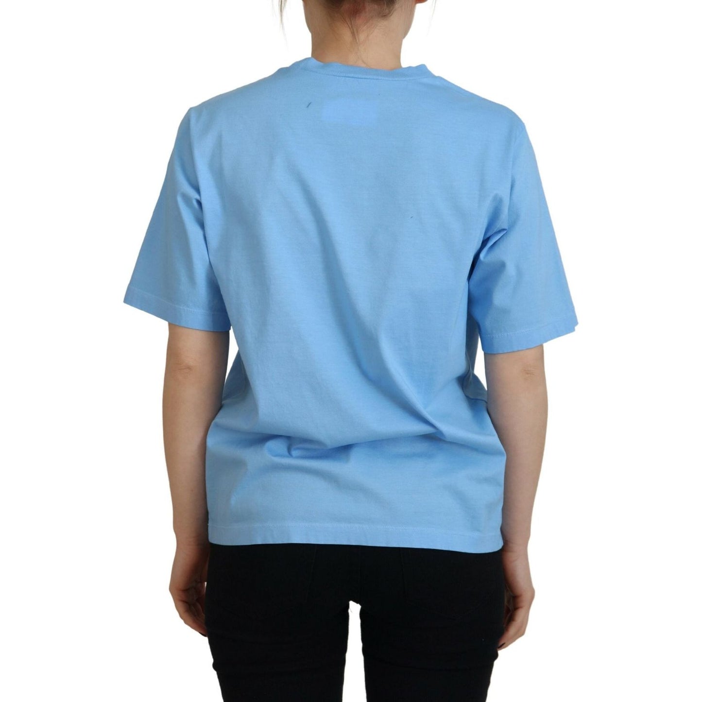 Dsquared² Blue Logo Print Cotton Crewneck Short Sleeve T-shirt TSH83387-38