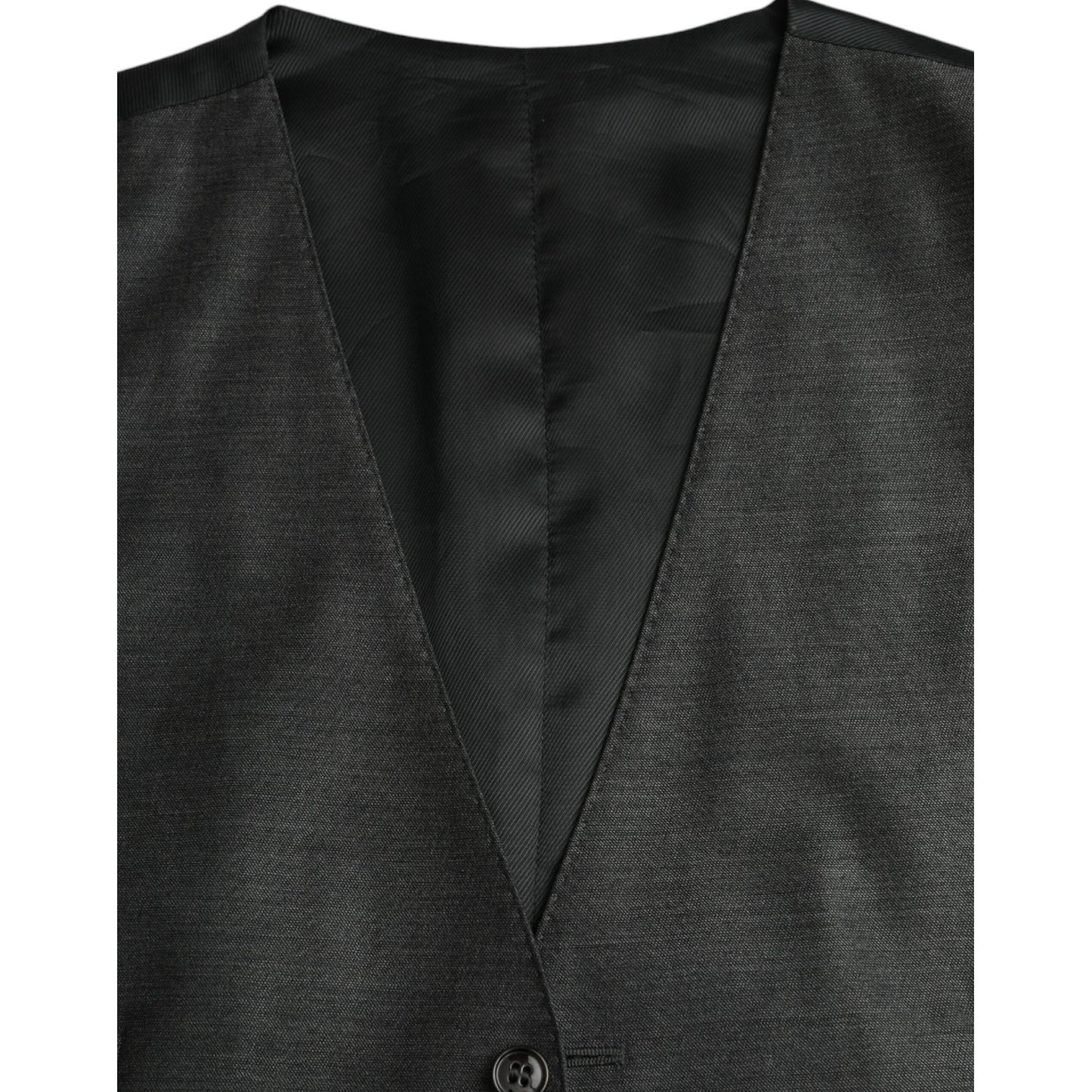 Dolce & Gabbana Gray Wool Formal Dress Waistcoat Vest Dolce & Gabbana Dark Slate Gray