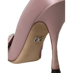 Dolce & Gabbana Pink Satin Crystal High Heels Pumps Shoes LA10746-36