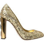 Dolce & Gabbana Gold Sequin Crystal Heels Pumps Shoes LA10867-40