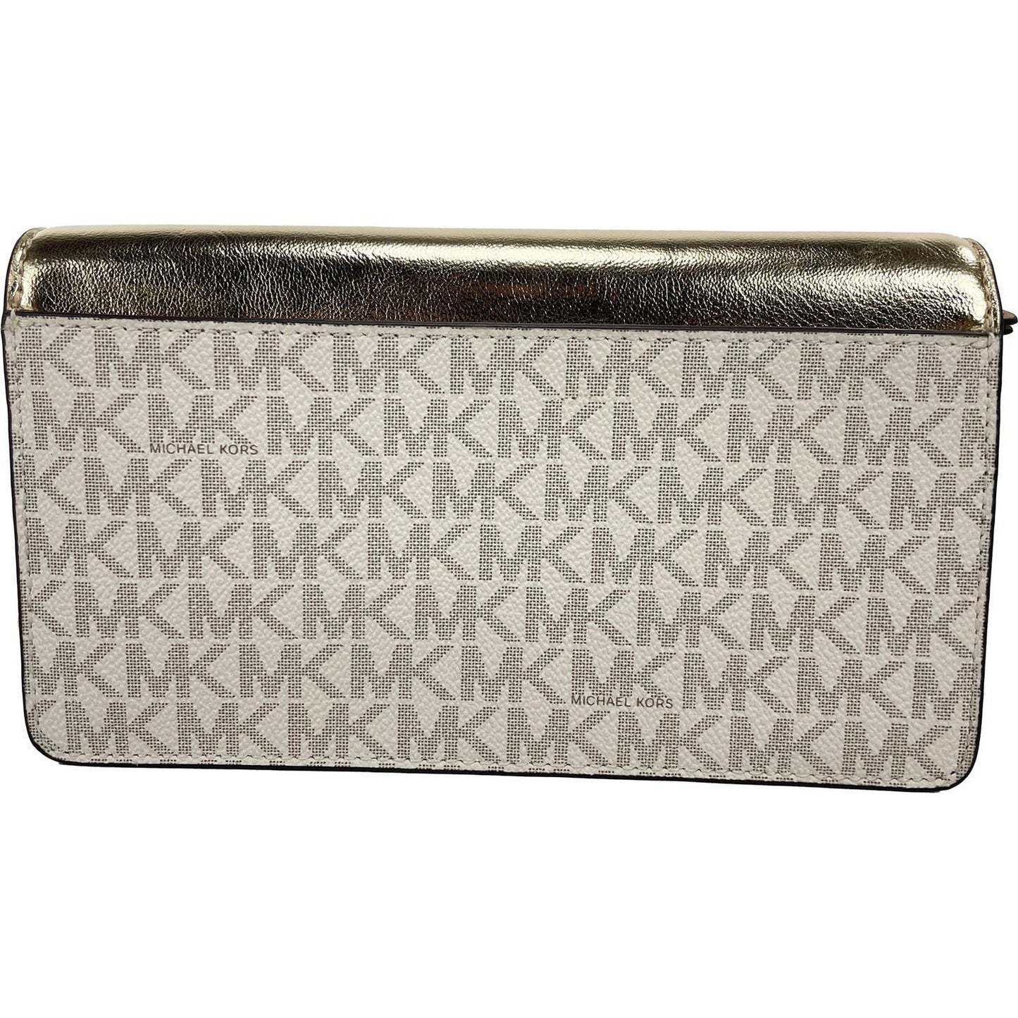 Michael Kors Jet Set Travel Pale Gold Small Flap Clutch Crossbody Bag Michael Kors Gray
