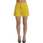 Dsquared² Yellow Cotton High Waist Baggy Women Hotpants Shorts PAN74530-38
