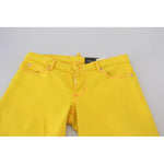 Dsquared² Yellow Cotton Low Waist Cropped Jennifer Denim Jeans PAN74512-38