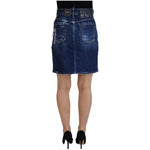 Dsquared² Blue Icon High Waist Denim Mini Boston Jean Skirt SKI1893-38