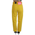 Dsquared² Yellow Cotton High Waist Straight Denim Boston Jeans PAN74506-38