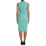 Dolce & Gabbana Green Viscose Sleeveless Bodycon Midi Dress DR281174-38