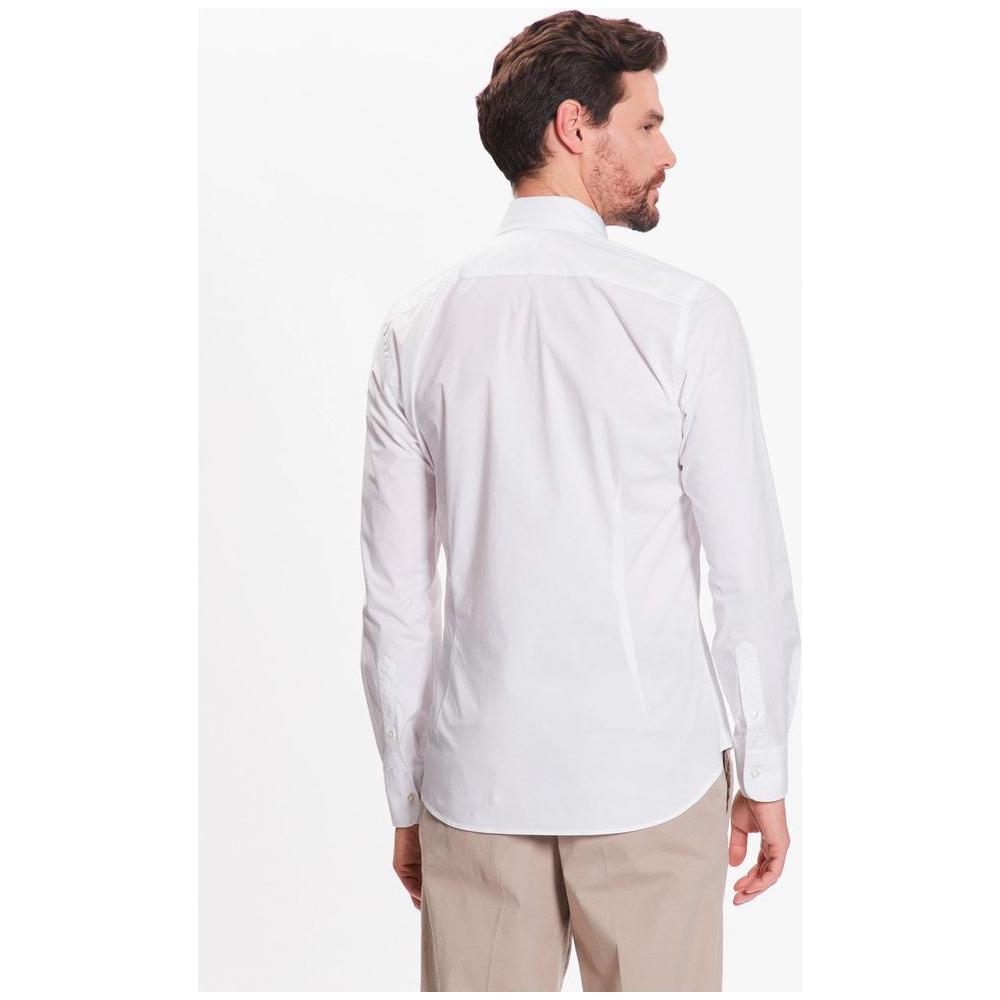 La Martina White Cotton Shirt La Martina Lavender