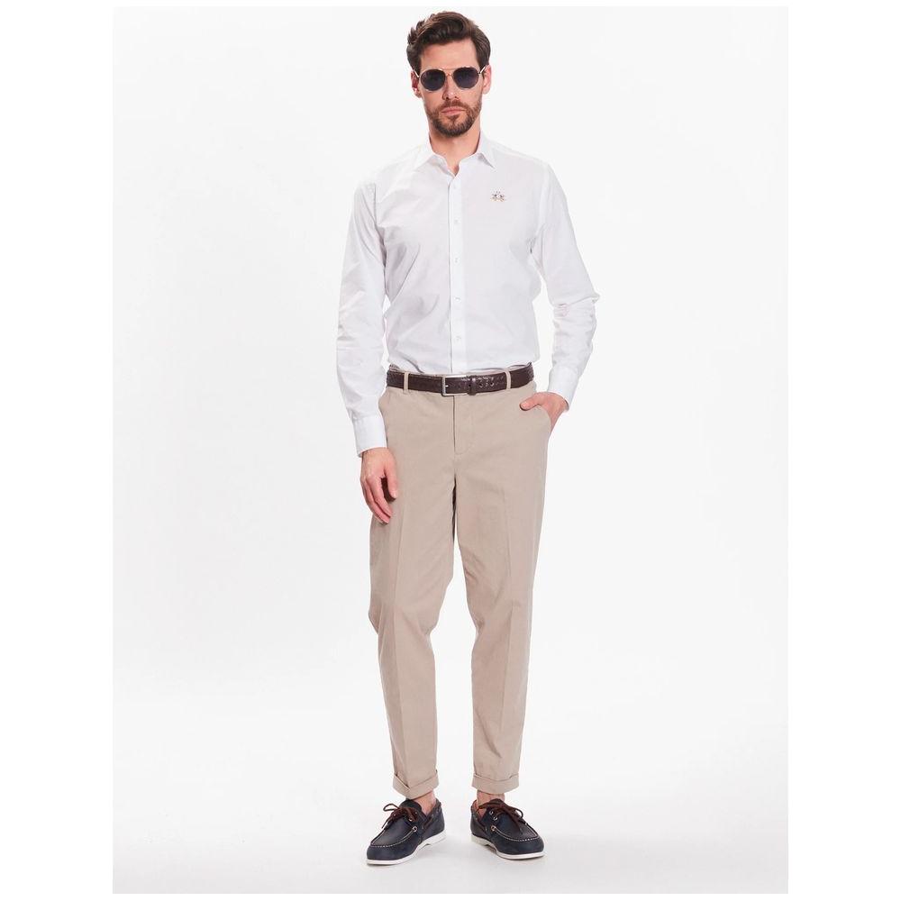 La Martina White Cotton Shirt La Martina White Smoke