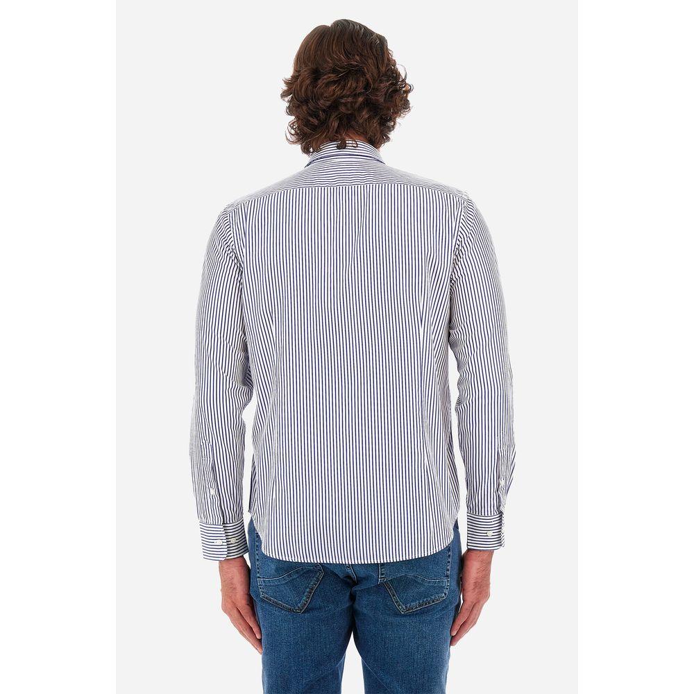 La Martina White Cotton Shirt La Martina Dark Slate Gray