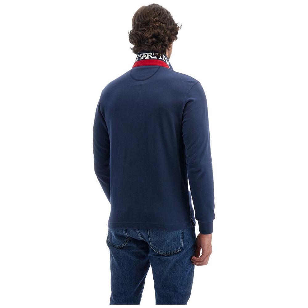 La Martina Blue Cotton Polo Shirt La Martina Dark Slate Gray
