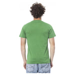 Cavalli Class Green Cotton Men T-Shirt CA-24385-L