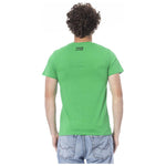 Cavalli Class Green Cotton Men T-Shirt CA-24340-M