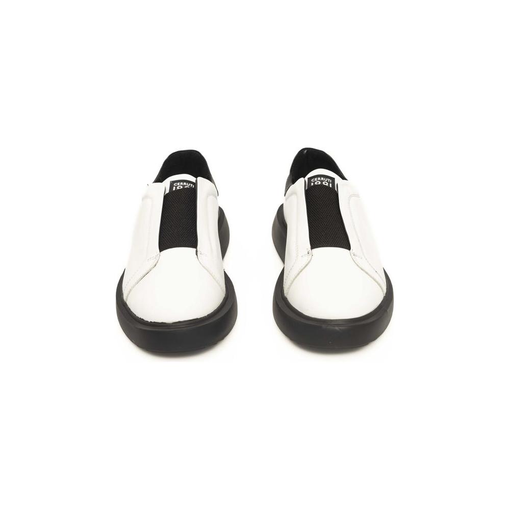 Cerruti 1881 White Calfskin Men Sneaker Cerruti 1881 White Smoke