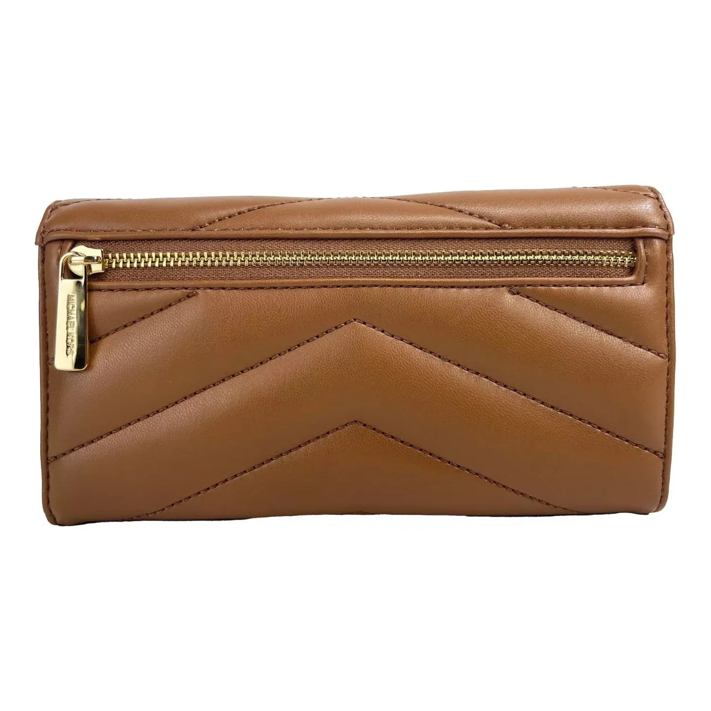 Michael Kors Jet Set Travel Large Quilted Leather Trifold Wallet Brown Michael Kors Sienna