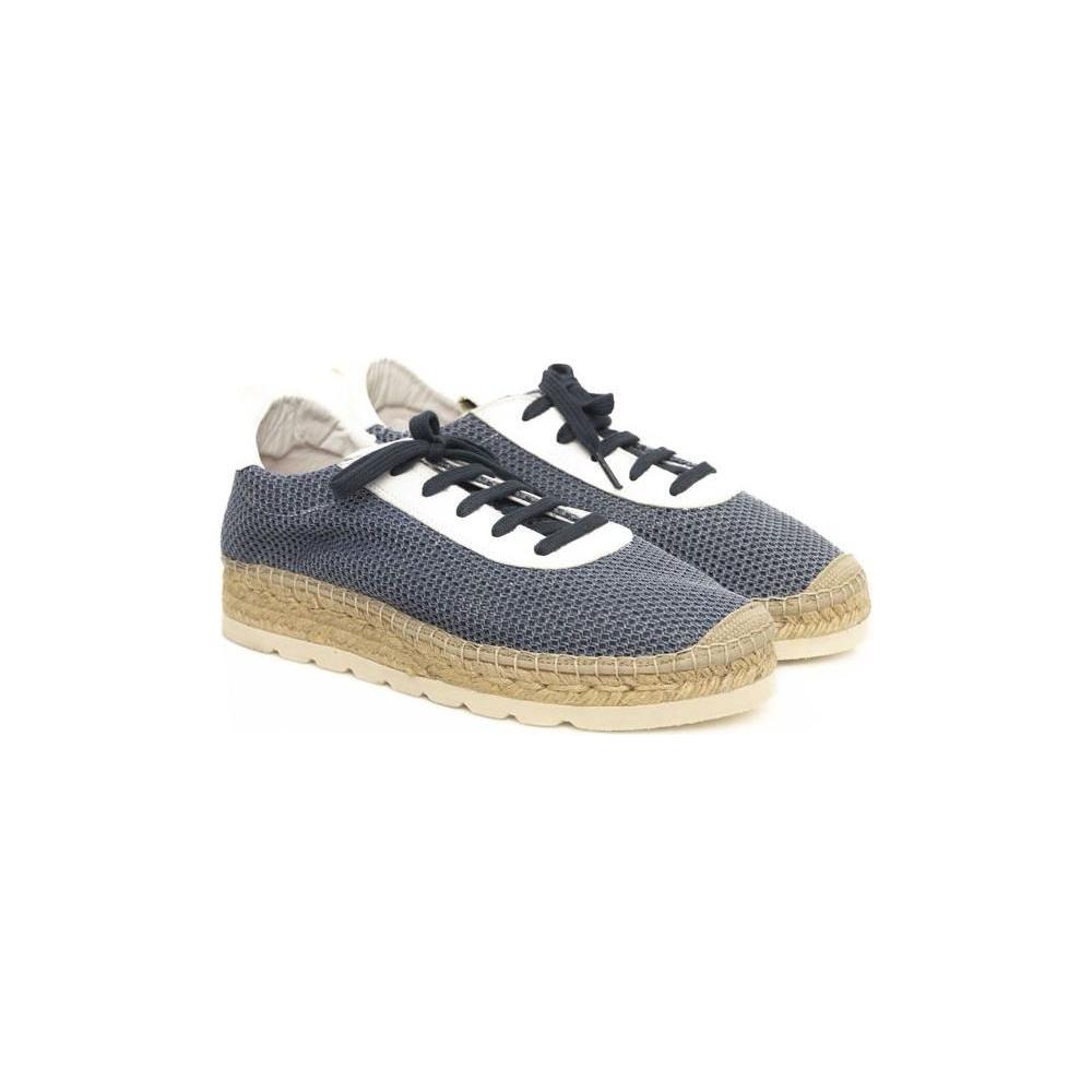 Cerruti 1881 Blue Calfskin Men Sneaker Cerruti 1881 Gray