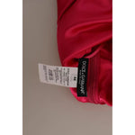Dolce & Gabbana Fuchsia Fitted Cut One Shoulder Midi Dress DR2686
