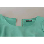 Dolce & Gabbana Mint Green Sheath Square Neckline Midi Dress DR28663
