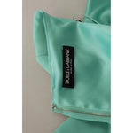 Dolce & Gabbana Mint Green Sheath Square Neckline Midi Dress DR28663