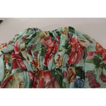 Dolce & Gabbana Multicolor Green Silk Wrap Gown Dress DR28297-42